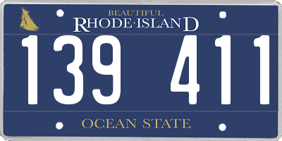 RI license plate 139411