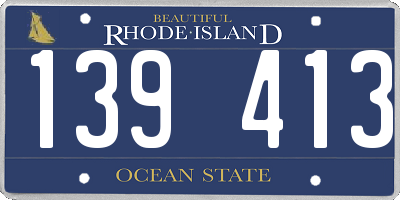 RI license plate 139413
