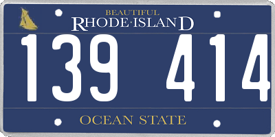 RI license plate 139414