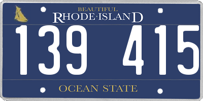 RI license plate 139415