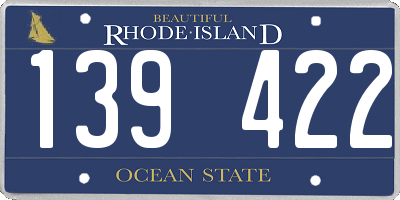 RI license plate 139422