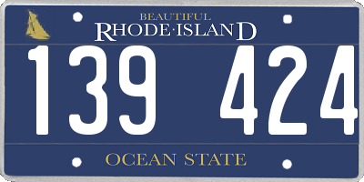 RI license plate 139424