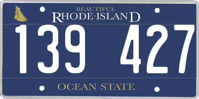RI license plate 139427