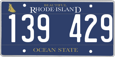 RI license plate 139429