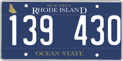 RI license plate 139430