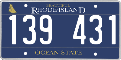 RI license plate 139431