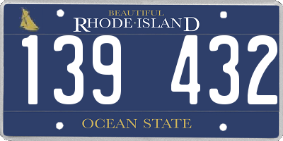 RI license plate 139432