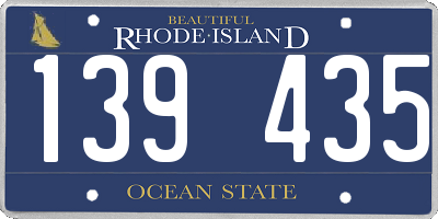 RI license plate 139435