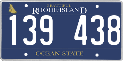 RI license plate 139438