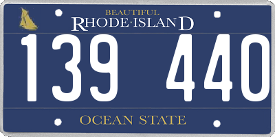 RI license plate 139440