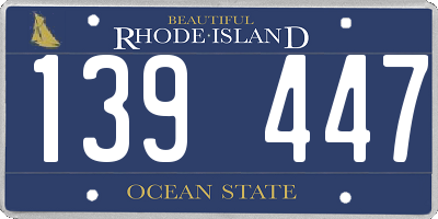 RI license plate 139447