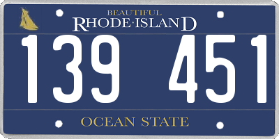 RI license plate 139451