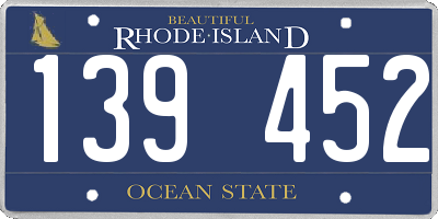 RI license plate 139452