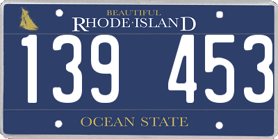 RI license plate 139453