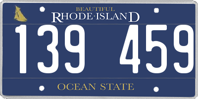 RI license plate 139459