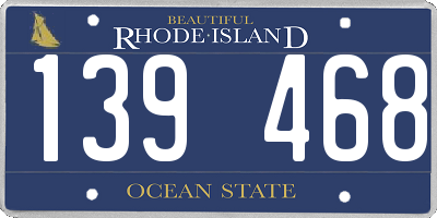 RI license plate 139468