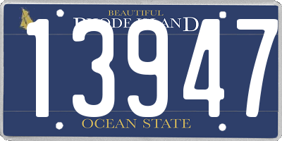 RI license plate 13947