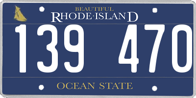 RI license plate 139470
