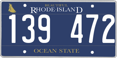 RI license plate 139472