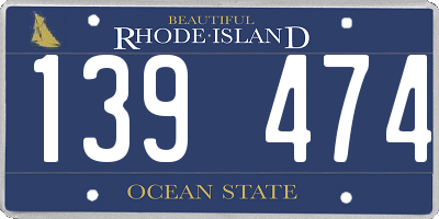 RI license plate 139474