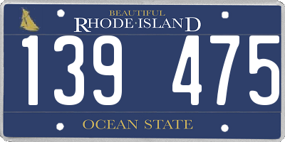 RI license plate 139475