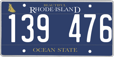 RI license plate 139476