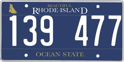 RI license plate 139477
