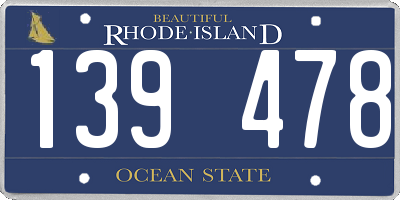 RI license plate 139478