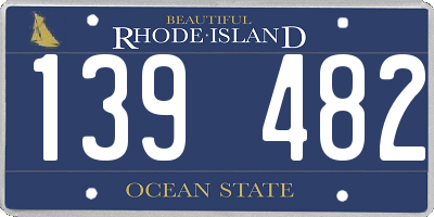 RI license plate 139482