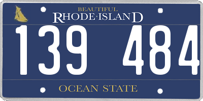 RI license plate 139484