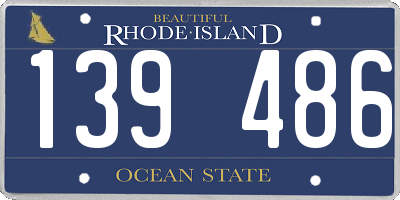 RI license plate 139486