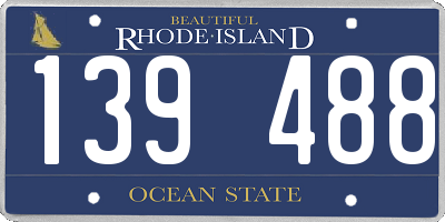 RI license plate 139488