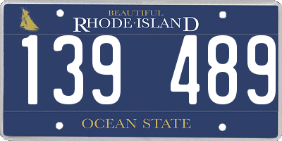 RI license plate 139489