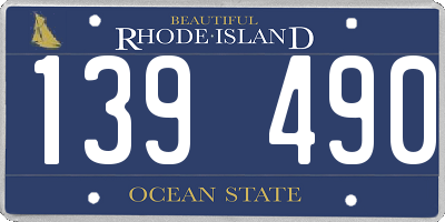 RI license plate 139490