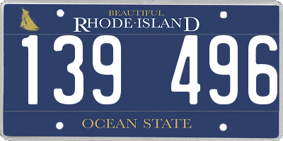 RI license plate 139496