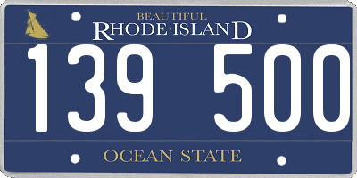 RI license plate 139500