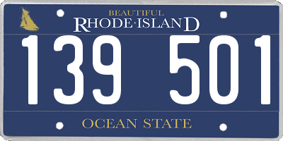 RI license plate 139501
