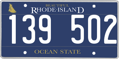 RI license plate 139502