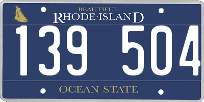 RI license plate 139504