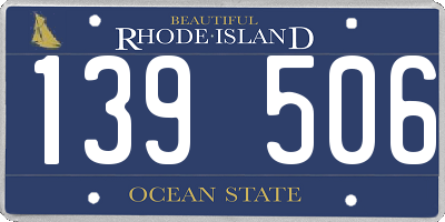 RI license plate 139506