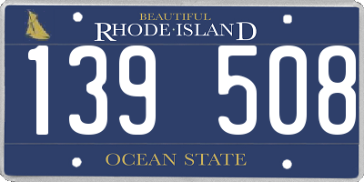 RI license plate 139508