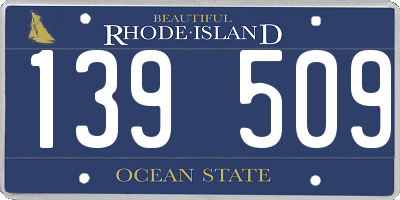 RI license plate 139509