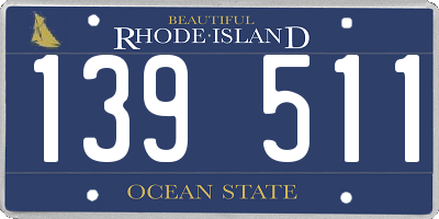 RI license plate 139511