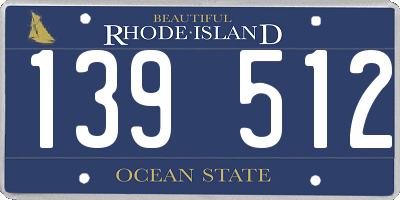 RI license plate 139512