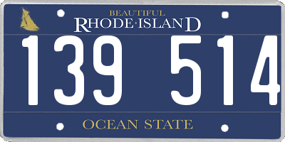RI license plate 139514