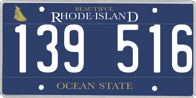 RI license plate 139516