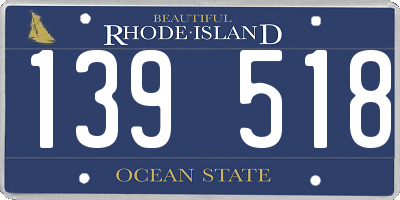 RI license plate 139518
