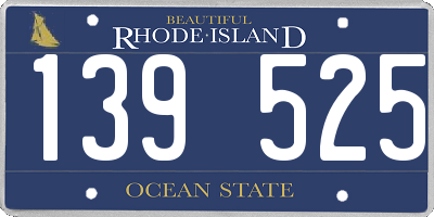 RI license plate 139525