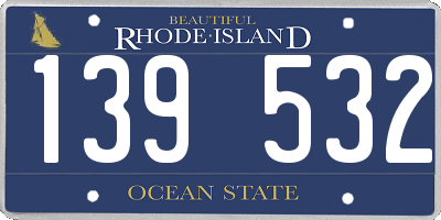 RI license plate 139532