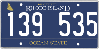 RI license plate 139535